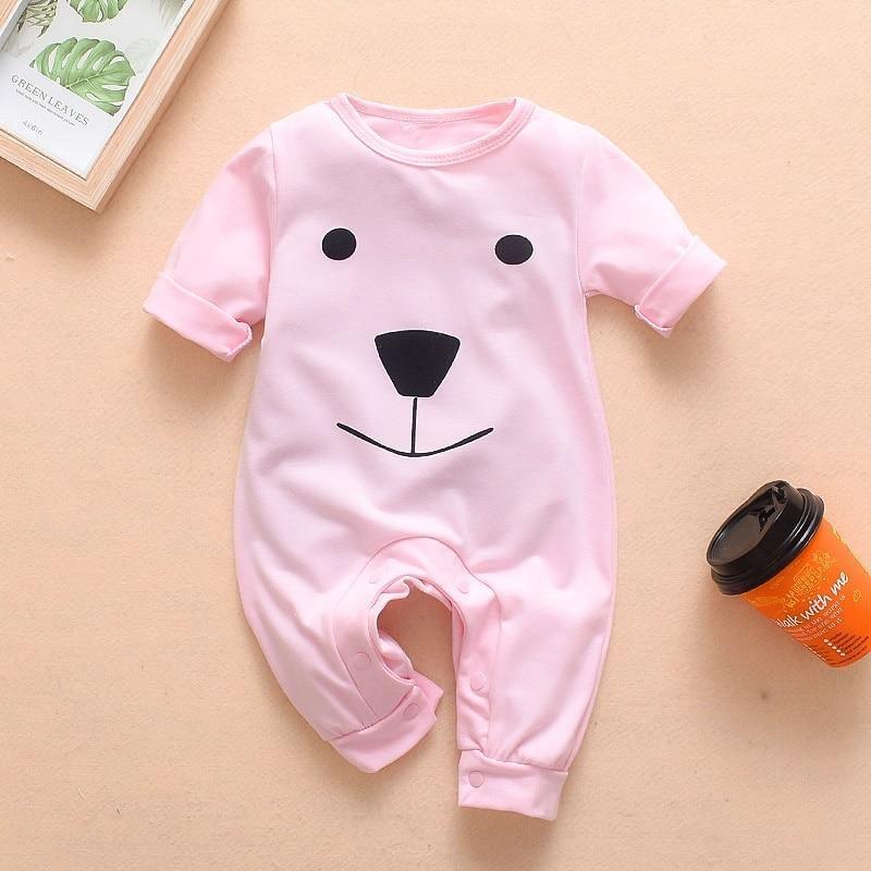 Floral Dinosaur Car Printed Baby Romper - Long Sleeve