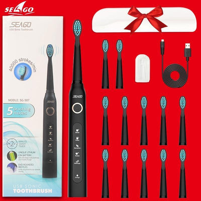 Sonic Rechargeable Electric Toothbrush with Smart Features