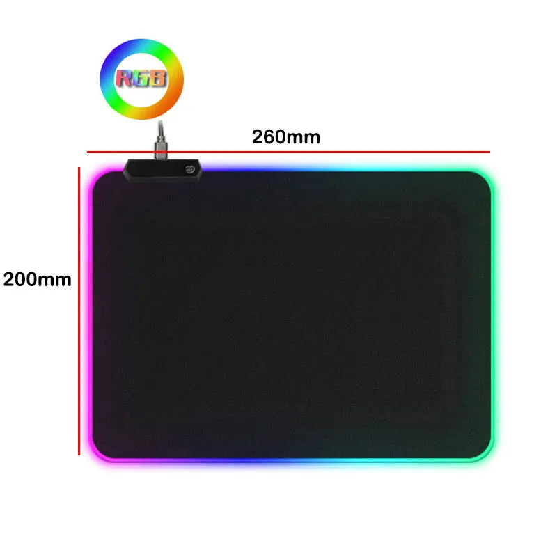 LED Light Gaming Mouse Pad RGB Large Keyboard Cover Non-Slip Rubber Base Computer Carpet Desk Mat PC Game Mouse Pad - Korvel