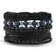 Vintage Black Bead Leather Bracelet for Men and Women