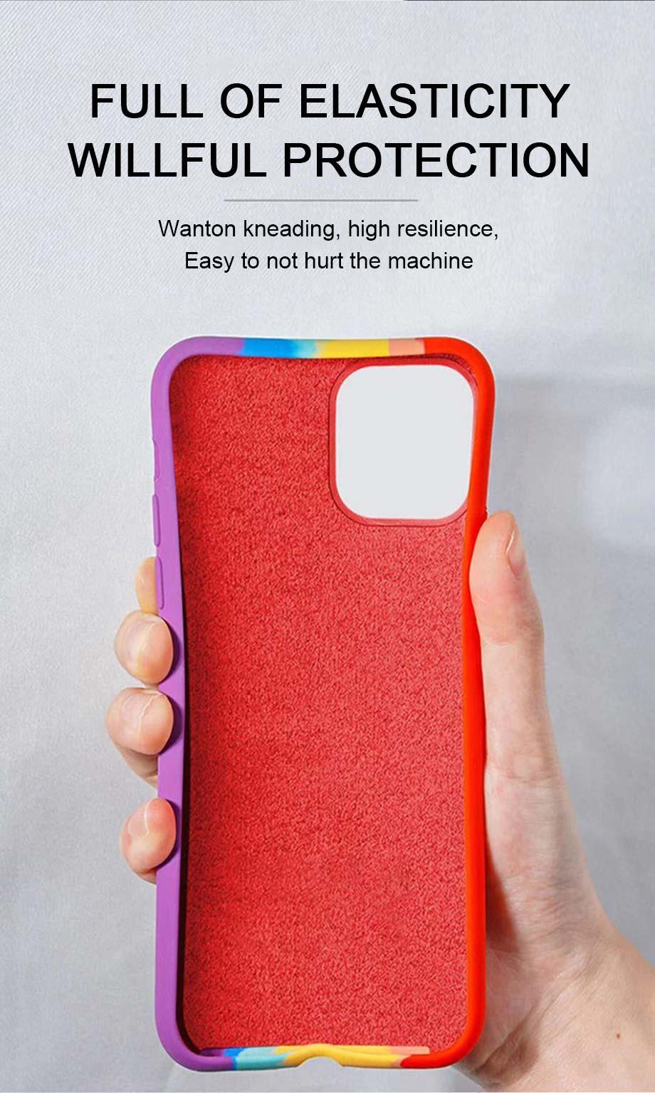 Funda de Silicona Arcoíris de Lujo para iPhone - Protección Premium