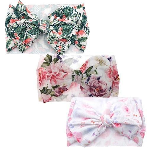 Conjunto de 3 Diademas de Lujo Hechas a Mano para Niñas con Lazos Grandes