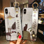 Cartoon Cat Wrist Strap Phone Case for iPhone