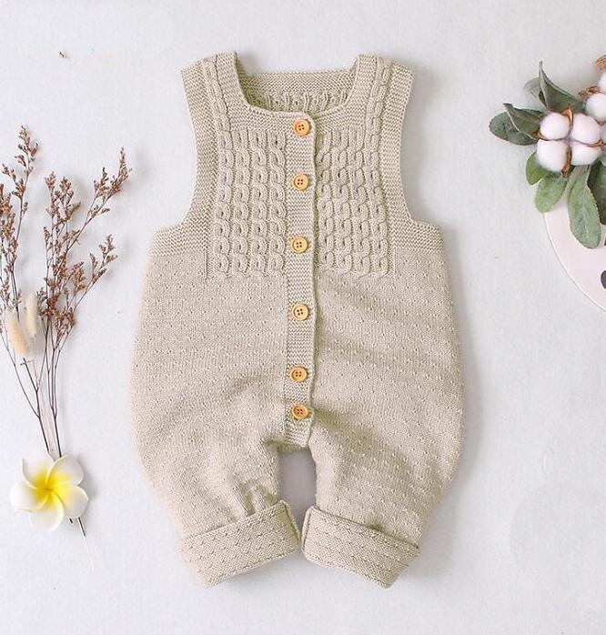 Monos de Bebé de Punto Hechos a Mano - Estilo Retro Moderno