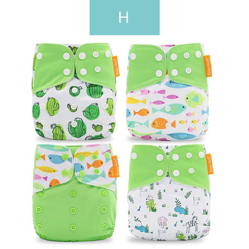 4PCS Eco-friendly Adjustable Cloth Diapers Set for Babies