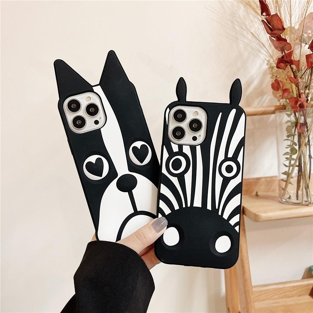 Cute 3D Cartoon Dog Silicone Phone Case for iPhone