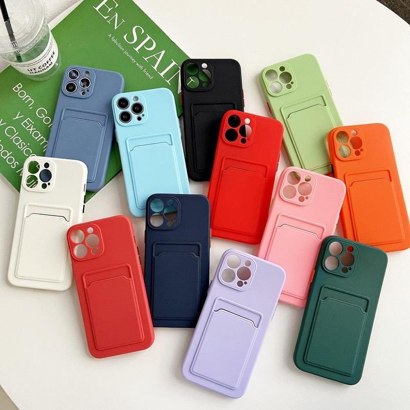 Soft Silicone Wallet Case for iPhone 14/13 Pro Max