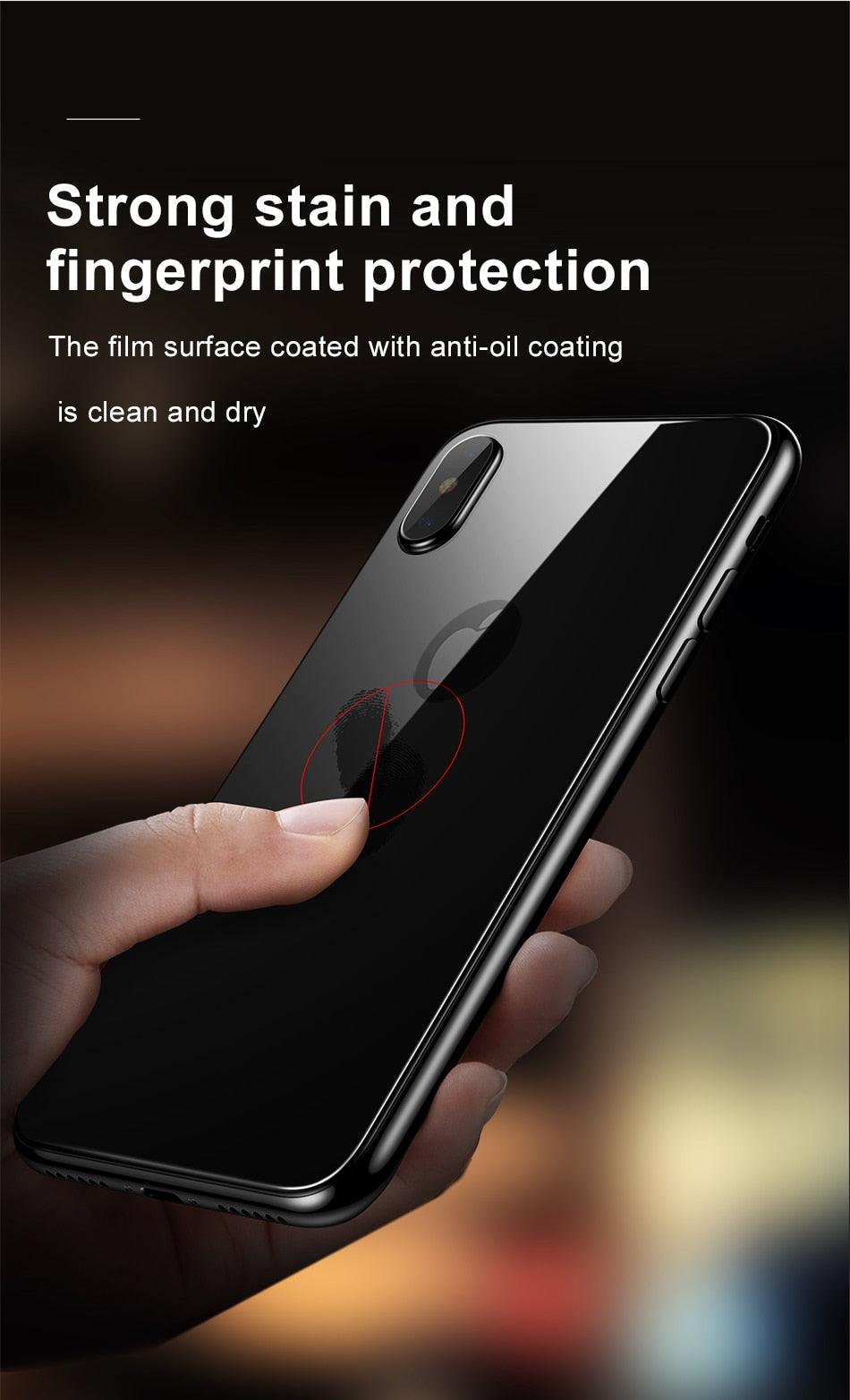 Protecteur arrière en verre trempé 9D pour modèles d'iPhone