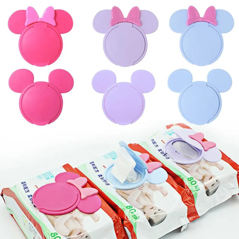 Portable Baby Wipe Dispenser with Cartoon Lid
