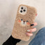Coque de téléphone en peluche ours brun mignon pour modèles d'iPhone
