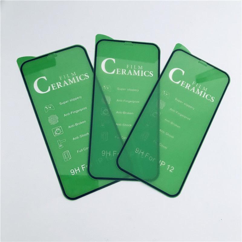Protecteur d'écran en céramique pleine couverture premium pour iPhone