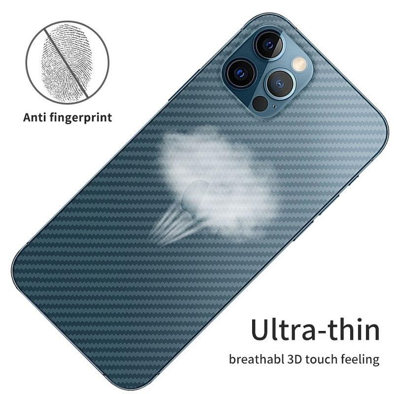 Protecteur d'écran arrière en fibre de carbone pour iPhone