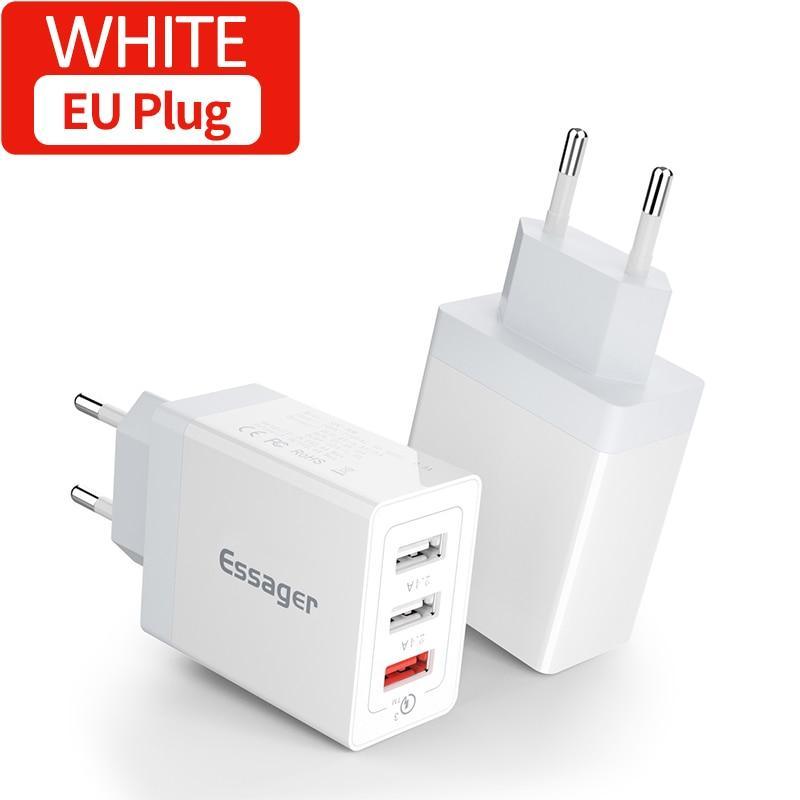 30W Ultra-Fast QC 3.0 Multi-Port USB Wall Charger for Mobile Devices - Korvel