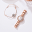Ensemble de Montre Bracelet Élégant pour Femmes avec Design Géométrique