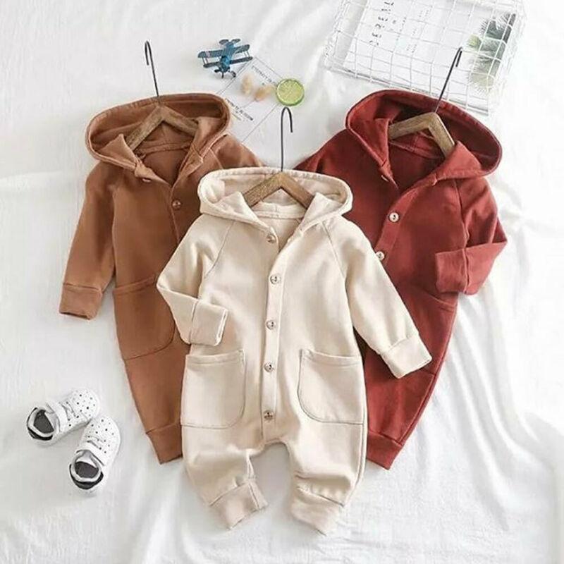 Premium Newborn Hooded Romper with Pockets