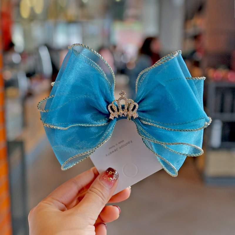 Luxury Pearl Handmade Bowknot Crown Headband for Baby Girls