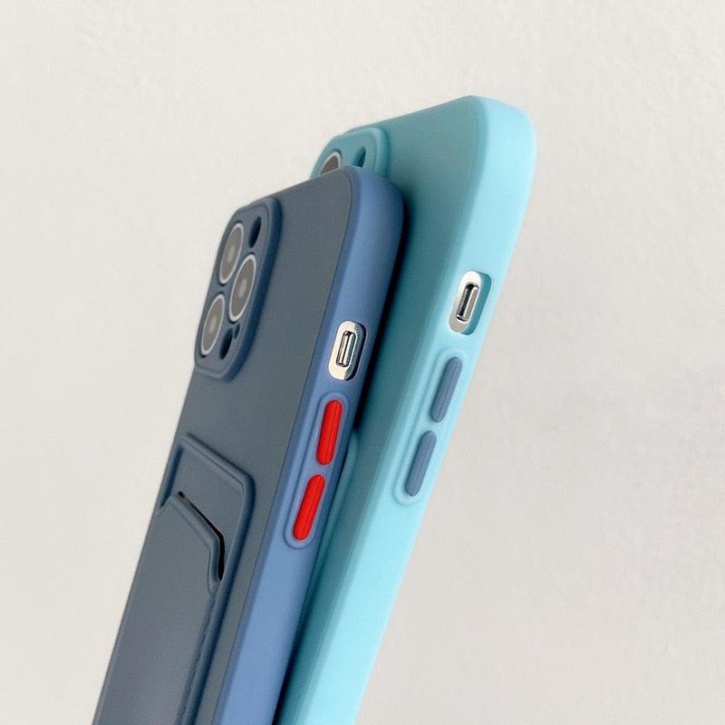 Soft Silicone Wallet Case for iPhone 14/13 Pro Max