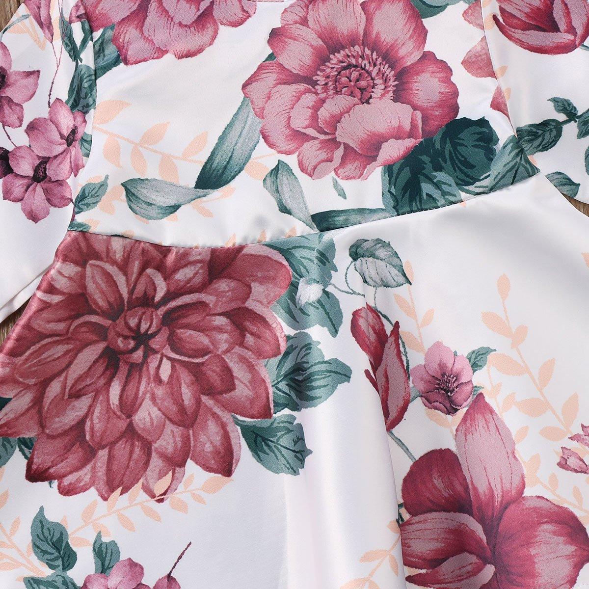 Floral Long Sleeve Dress Set for Newborn Girls