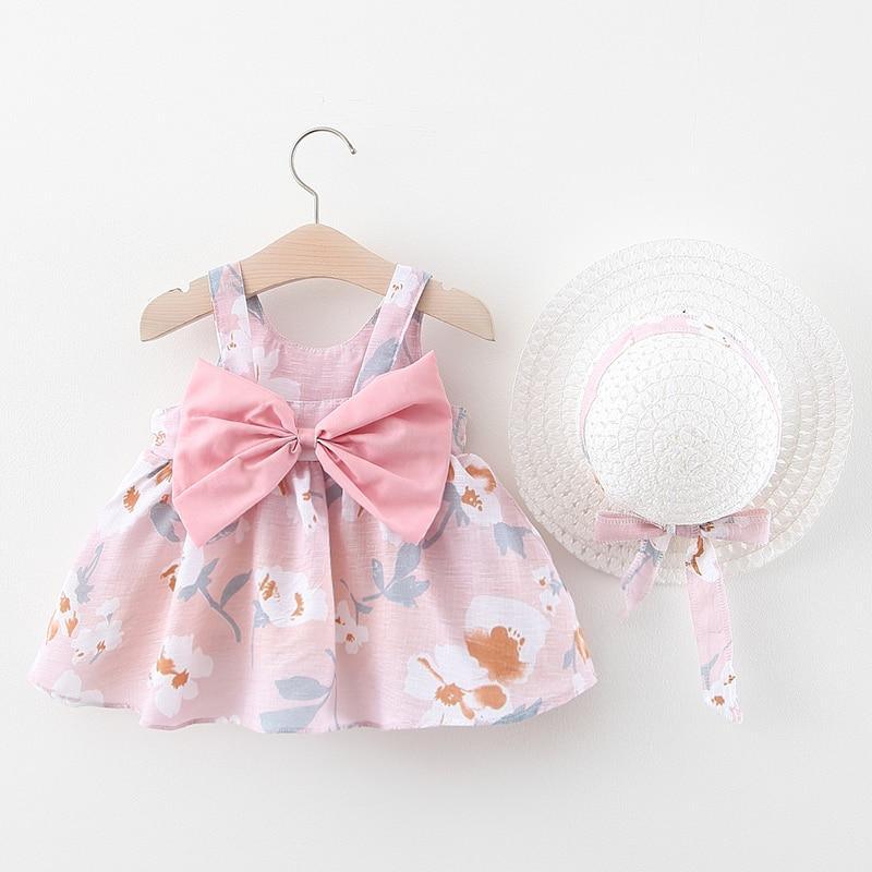 Robe d'été moderne pour bébé fille avec chapeau pour occasions spéciales