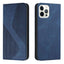 Coque portefeuille flip bleue de luxe pour iPhone 14/13/12/11