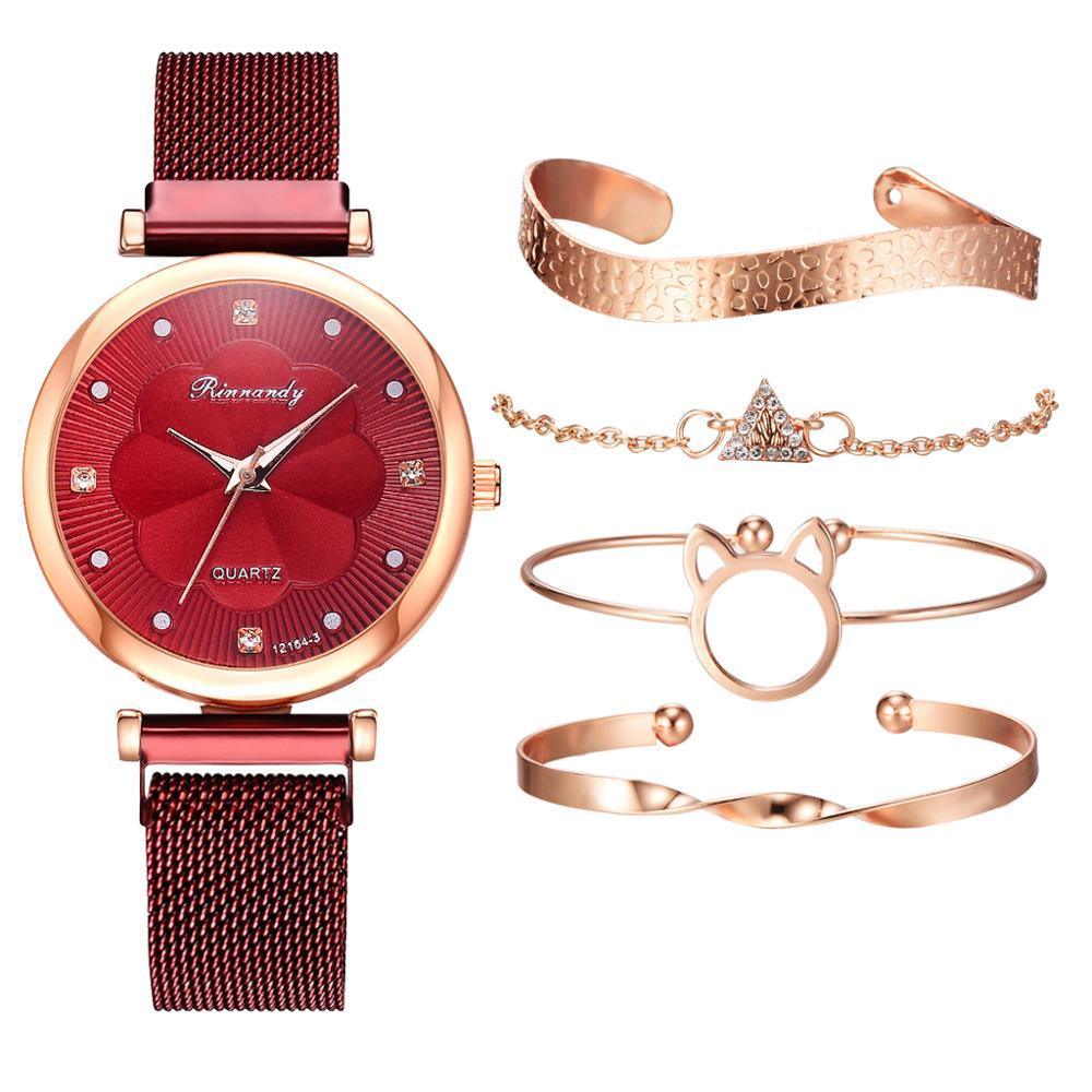 Ensemble de Montre à Quartz de Luxe pour Femmes avec Bracelet