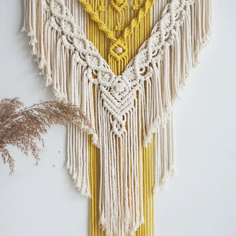 Nordic Macrame Wall Hanging Handmade Tapestry Boho Decor Tassel Living Room Wall Hanging Decoration - Korvel