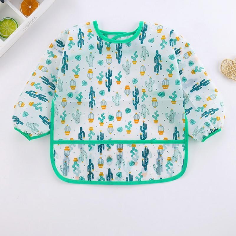 Adorable Waterproof Long Sleeve Baby Feeding Smock with Cartoon Design - Korvel