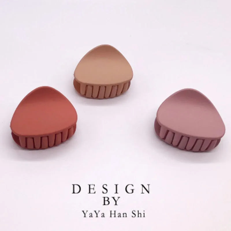 Korean Fashion Design Women Hair Claw Solid Color Hair Crab Retro Square Scrub Hair Clips - Korvel