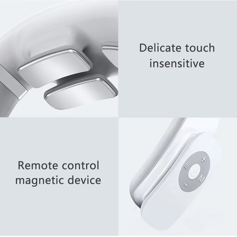 Youpin Jeeback G3 Electric Wireless Neck Massager TENS Pulse Relieve Neck Pain 4 Head Vibrator Heating Cervical Massage Tools - Korvel