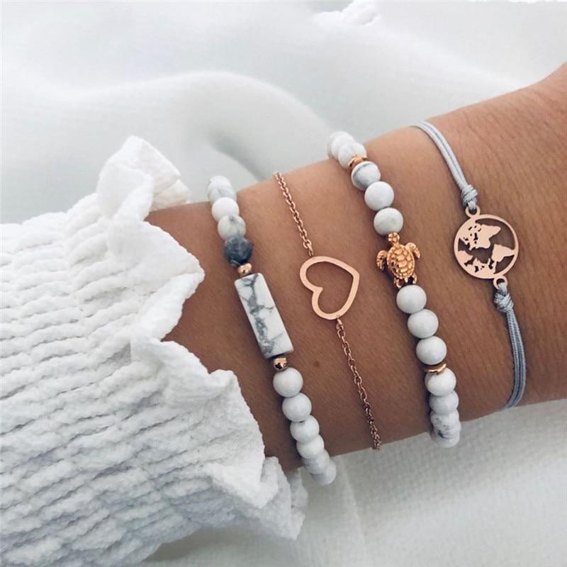 Elegant Elephant Tree of Life Tassel Bracelet Set - Luxury Jewelry for Women - Korvel