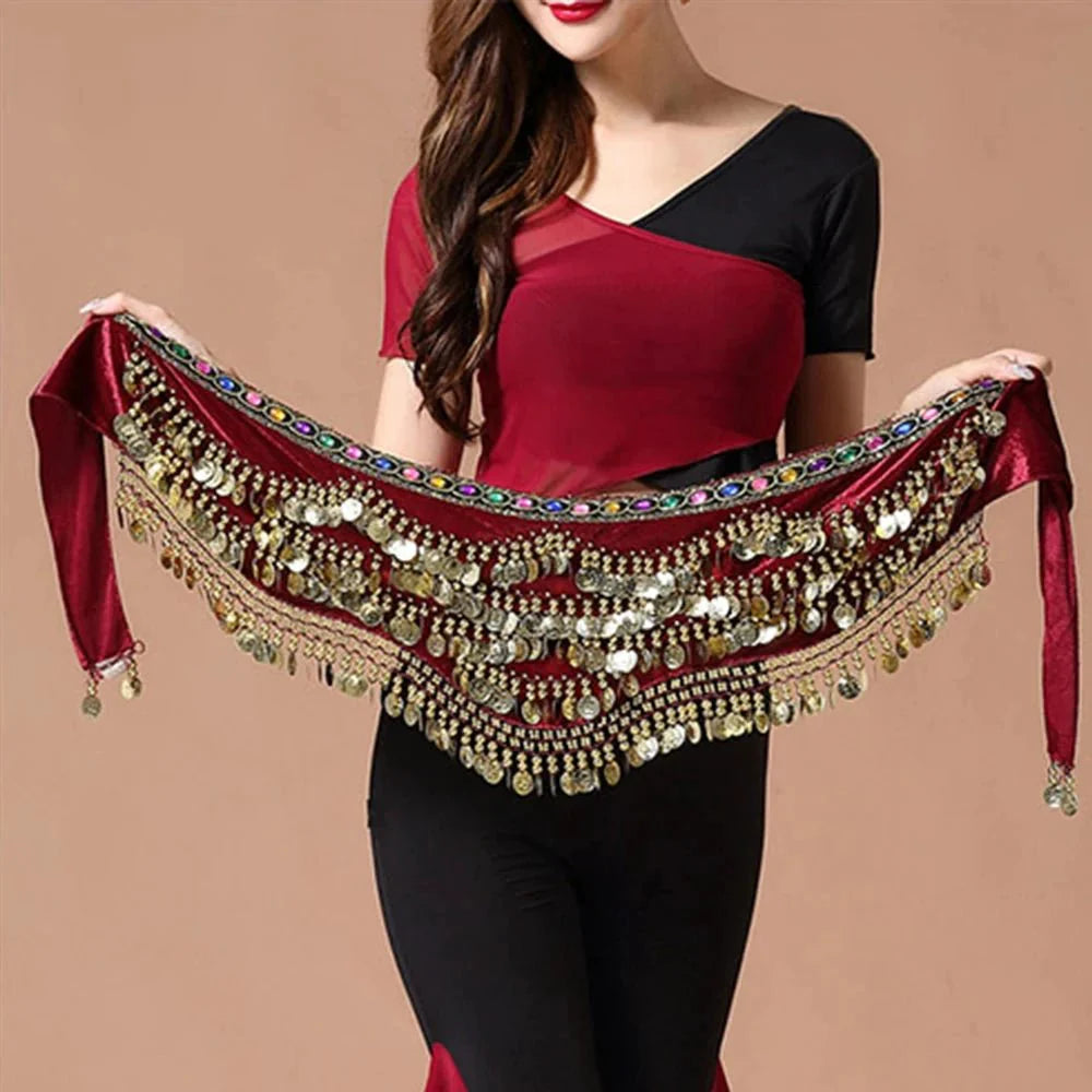 Vila&Yomi Premium Belly Dance Belt with Crystal Accents