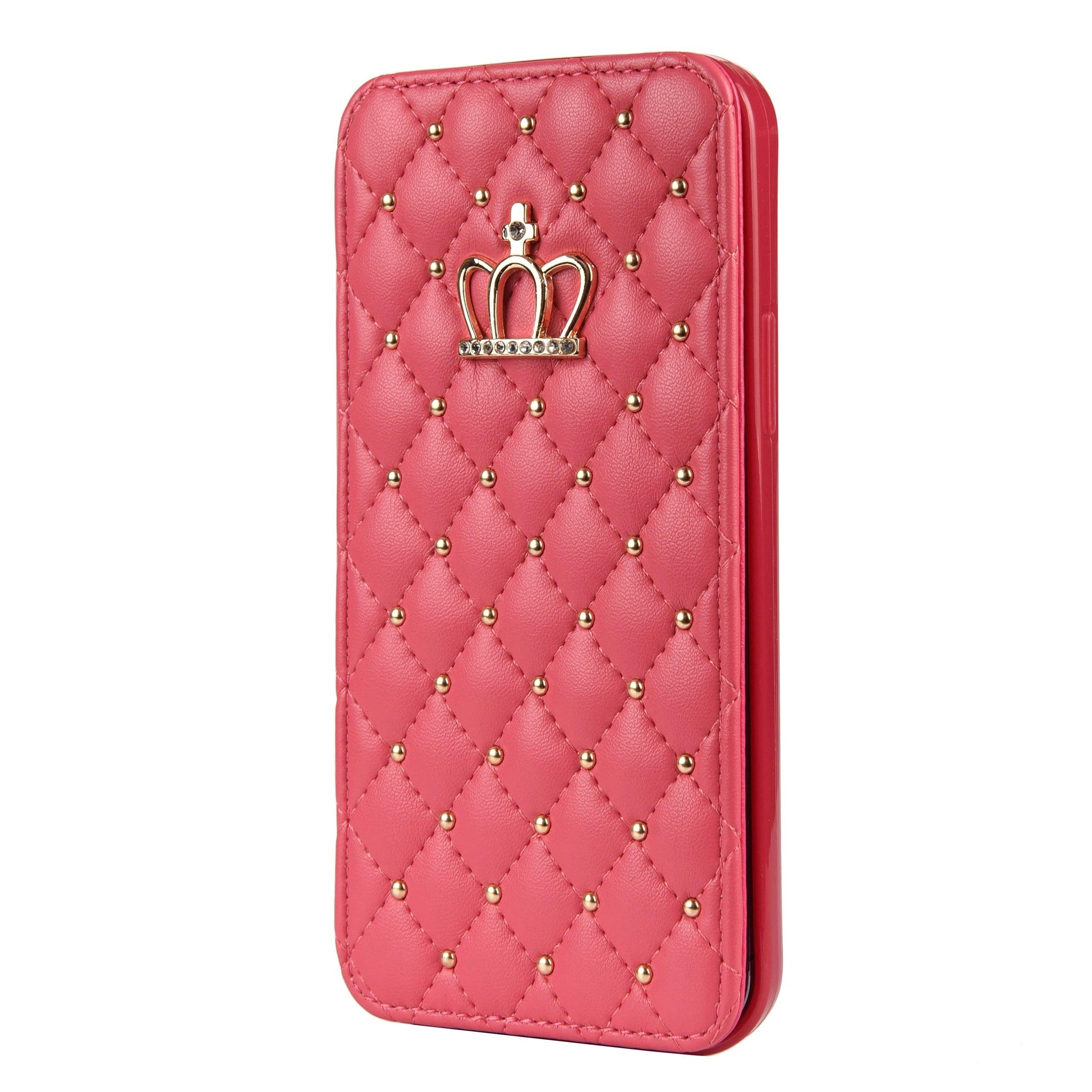 Chic Pink Leather Wallet Case for iPhone - Full Protection & Card Holder - Korvel