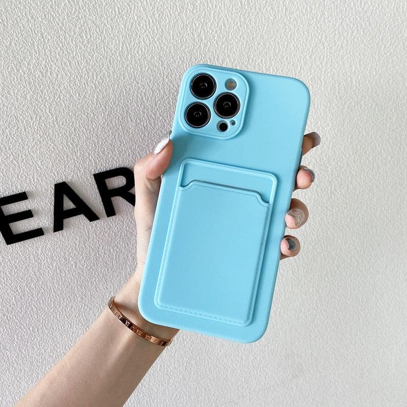 Soft Silicone Wallet Case for iPhone 14/13 Pro Max