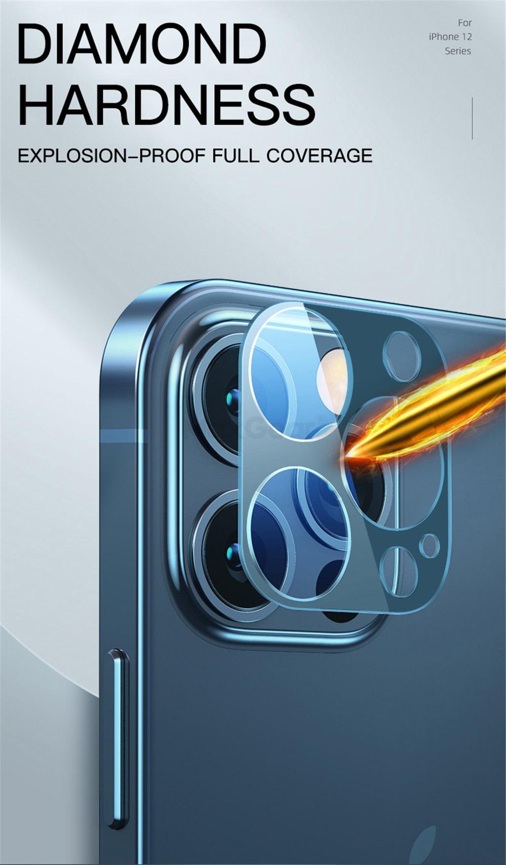 Protector de Lente de Cámara de Vidrio Templado para iPhone 12 y 11 Series