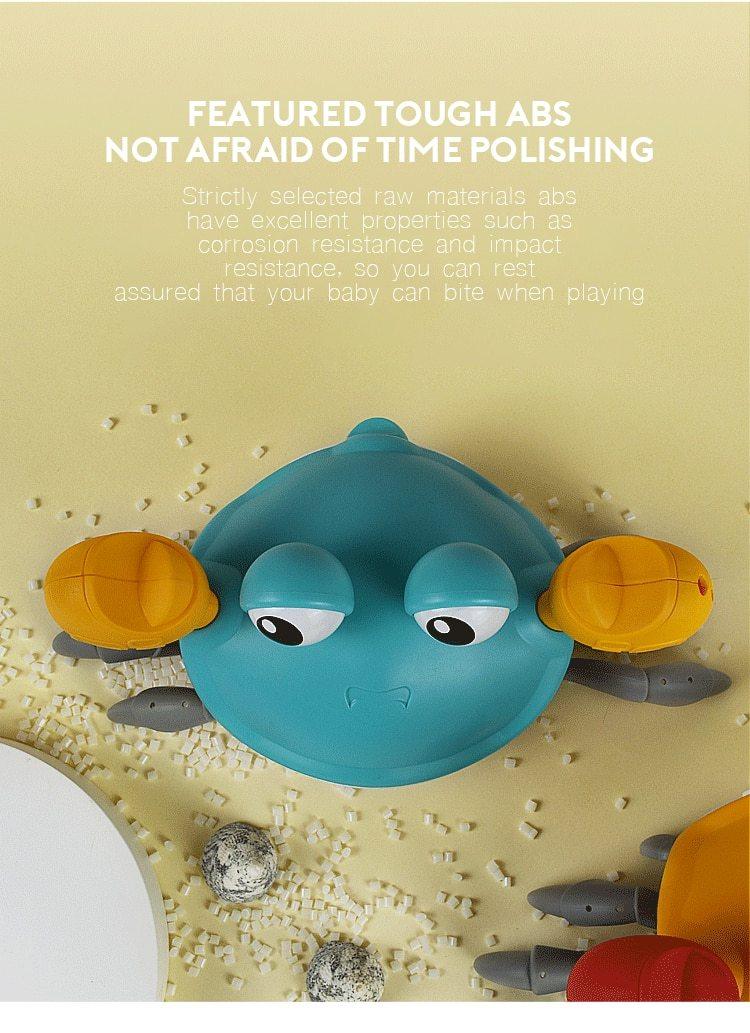 Juguete de baño interactivo de cangrejo con mecanismo de relojería para niños