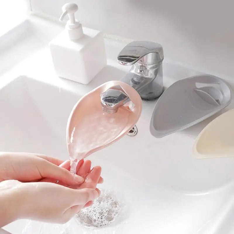 1Pcs Silicone Faucet Extender Solid Color Sink Handle Extension   Bathroom Kitchen Accessories Reach Faucet Rubber Hand Washing - Korvel