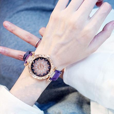Elegant Starry Sky Women's Quartz Watch Set