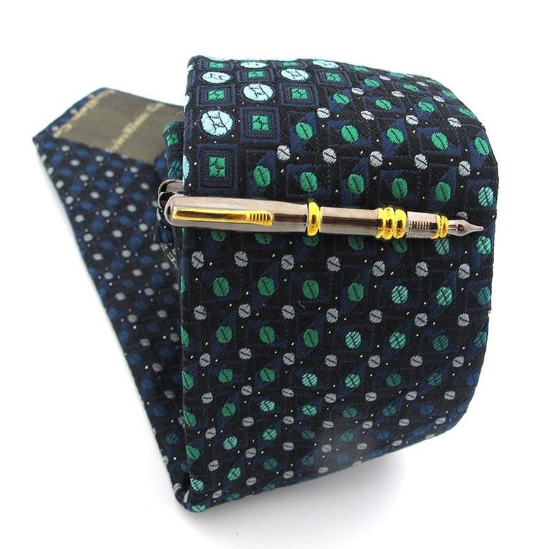 Clip de cravate unique pour homme - Design en argent premium