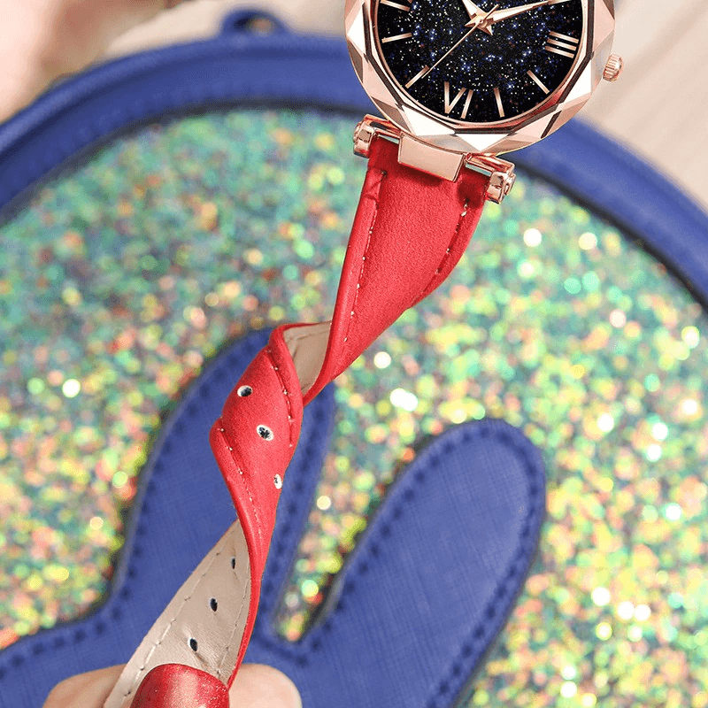 Montre à Quartz de Luxe pour Femmes avec Détails Fluorescents