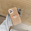 Coque de téléphone en peluche ours brun mignon pour modèles d'iPhone