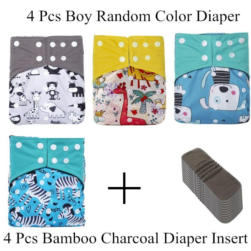 Premium Reusable Bamboo Charcoal Cloth Diaper Set