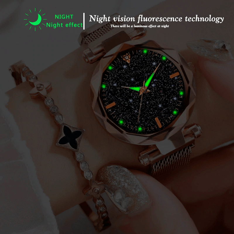 Montre de Femme Luxe Ciel Étoilé - Design Magnétique Étanche