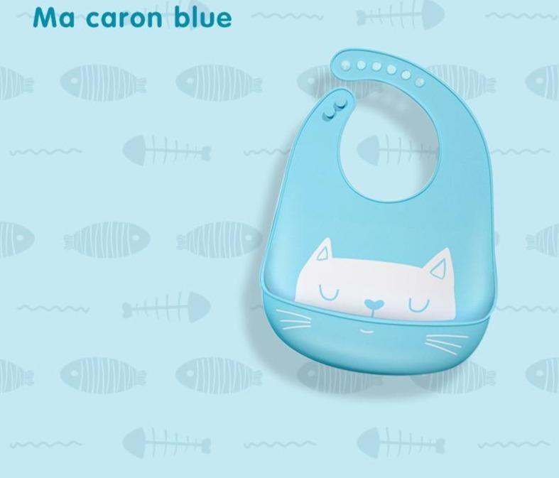 Bib de bebé de silicona ajustable con gran bolsillo - Impermeable y suave