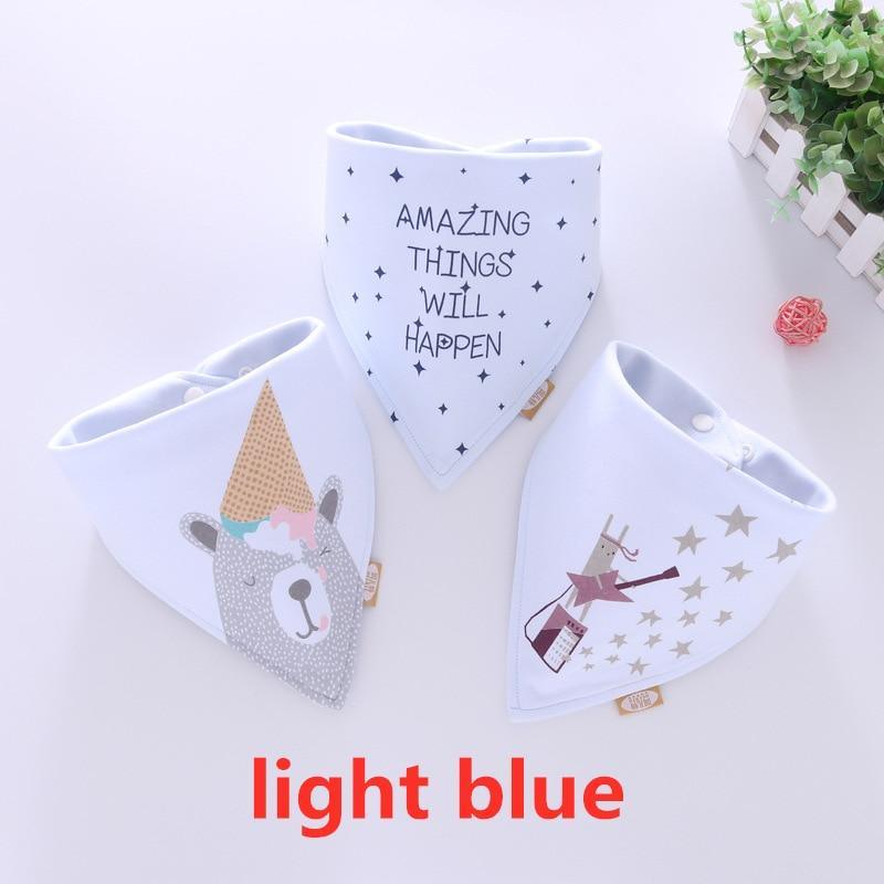 Adjustable Cotton Cartoon Bandana Bibs for Babies