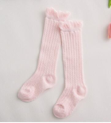Charming Non-Slip Cotton Knee High Socks with Bow for Baby Girls - Korvel