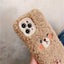 Coque de téléphone en peluche ours brun mignon pour modèles d'iPhone