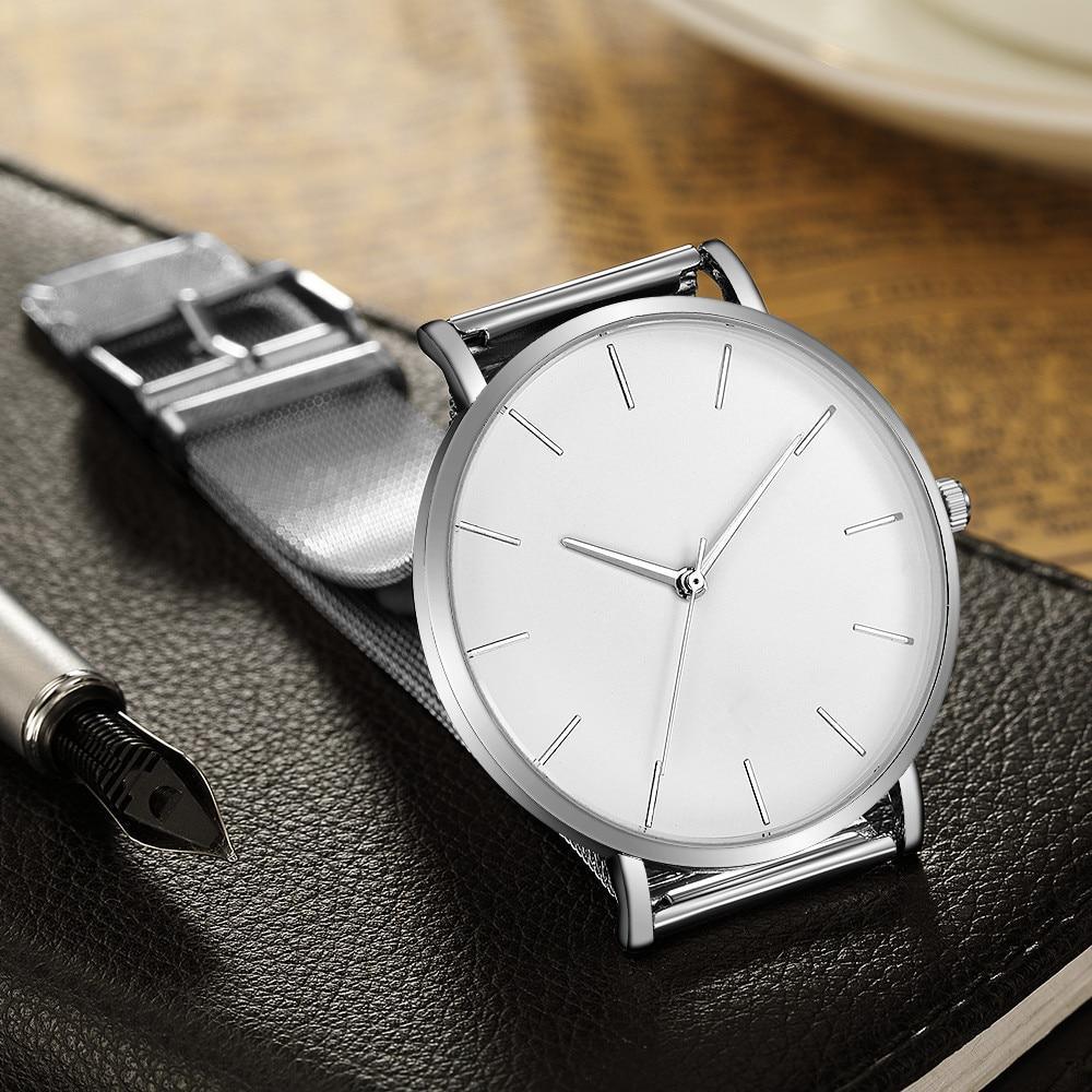 Montre décontractée à quartz pour homme STEVVEX avec bracelet en maille en acier inoxydable