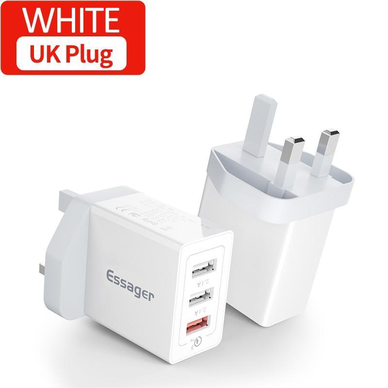 30W Ultra-Fast QC 3.0 Multi-Port USB Wall Charger for Mobile Devices - Korvel
