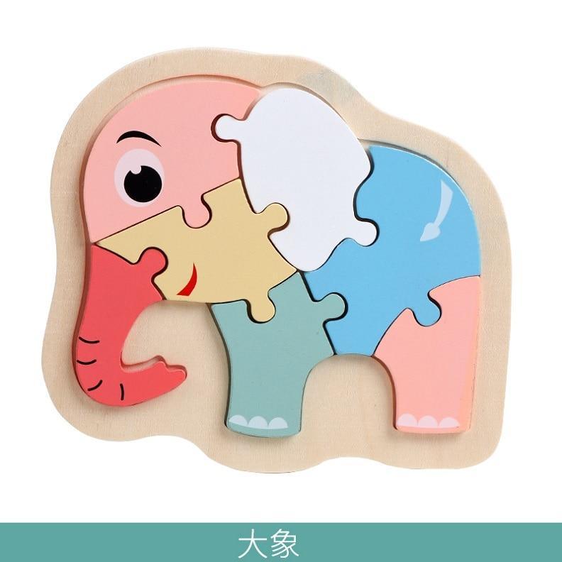 Rompecabezas de Madera Colorido de Animales para Niños Pequeños - Diversión Educativa