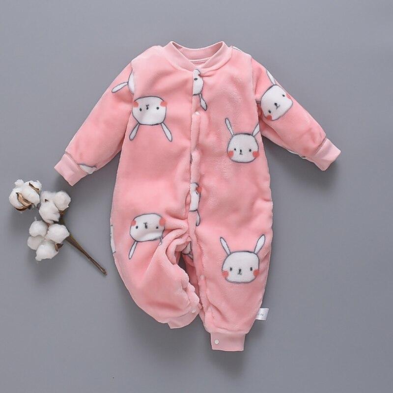 Romper de bebé de animal de dibujos animados cálido con cremallera y capucha